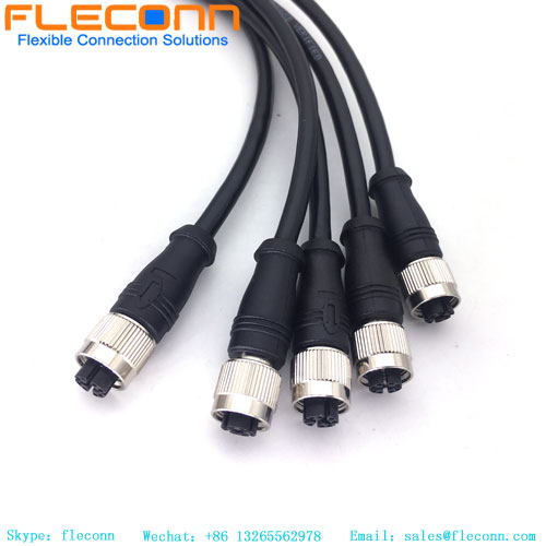 M12 8 Pos X-coded Female To RJ45 Ethernet Cable