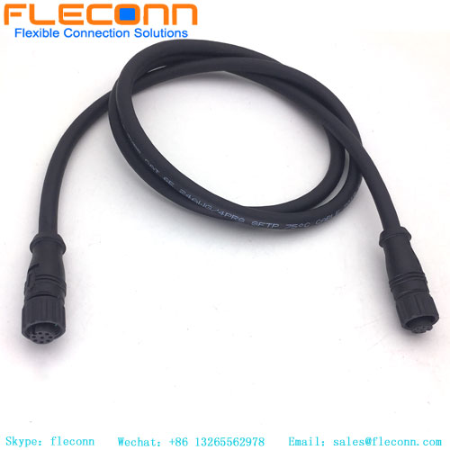 M12 8 Pin Female to Female Straight Connector Plug Cable, IP67 Waterproof Cordset