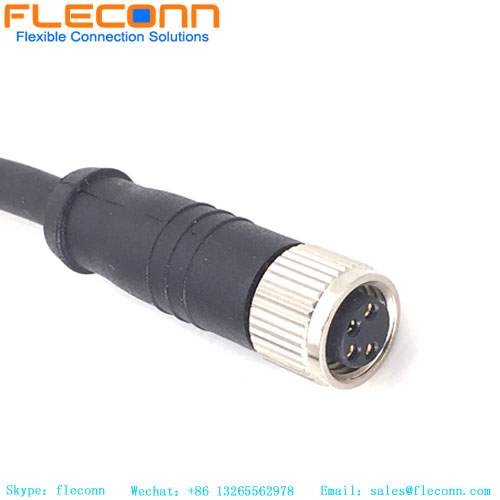 M8 4 Pin Male To Female Cable, IP67 Waterproof Rating Connector Cable