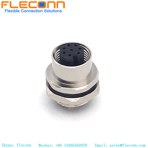 M12 8 Pin Female Panel Mount Connector M12 8 Pin Female Panel Mount Connector