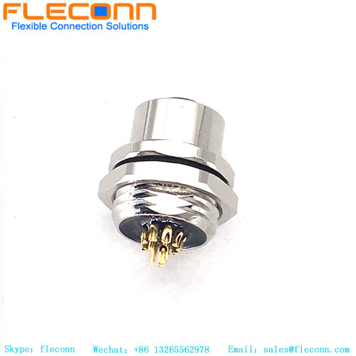 M12 12 Pin Female Panel Mount Connector,Rear Fastening Thread M12 12 Pin Female Panel Mount Connector,Rear Fastening Thread