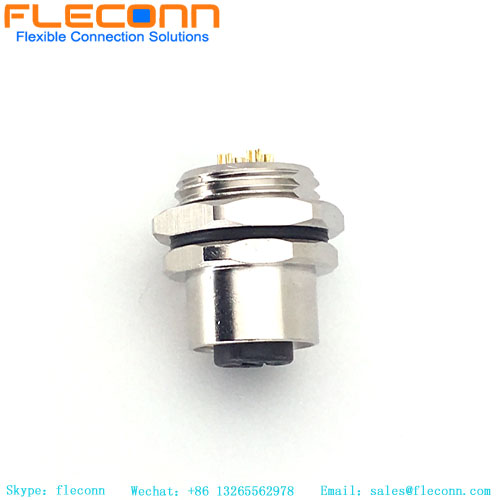 M12 A-Coded 4-Pin Female Connector, Plug-In Rear Lock Sensor Waterproof Connector