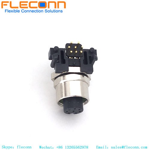 M12 8 Pin A-Coded 90 Degree Panel Connector M12 8 Pin A-Coded 90 Degree Panel Connector