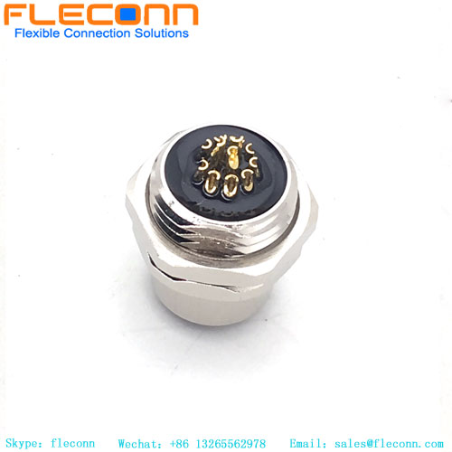 M12 A-Coded 12 Pin Female Connector, Panel Mount type, Rear lock Connector M12 A-Coded 12 Pin Female Connector, Panel Mount type, Rear lock Connector