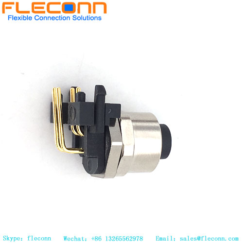 M12 4 Pin Female D 90° Panel Mount Connector M12 4 Pin Female D 90° Panel Mount Connector