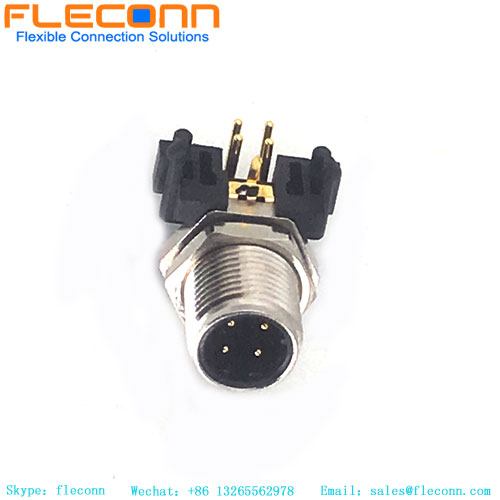 M12 Panel Mount Receptacle, 4 Pole A-coded Waterproof Connector M12 Panel Mount Receptacle, 4 Pole A-coded Waterproof Connector
