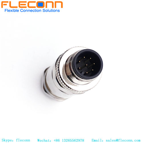 M12 8 Pole Straight Male Connector M12 8 Pole Straight Male Connector