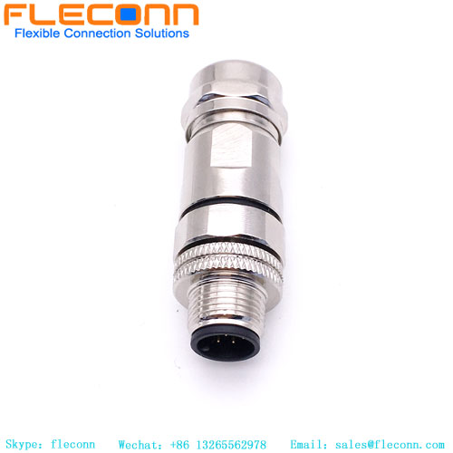 M12 8 Pin A-coded Straight Male Connector, M12 Shielded Male Socket M12 8 Pin A-coded Straight Male Connector, M12 Shielded Male Socket