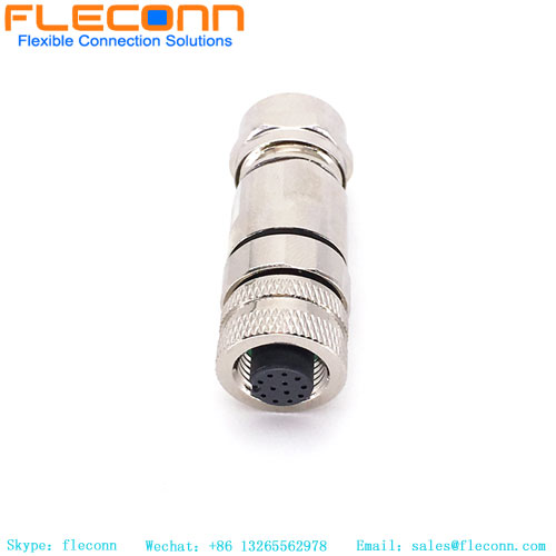 M12 A Coded 12 Pin Straight Female Connector M12 A Coded 12 Pin Straight Female Connector