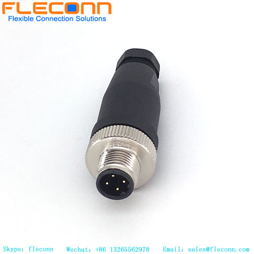 M12 B-Coded 4 Pin Female Connector, Plastic Shell M12 B-Coded 4 Pin Female Connector, Plastic Shell