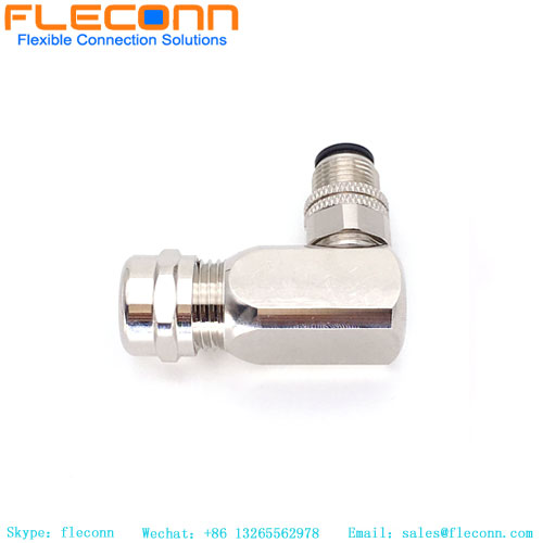 M12 8 Pin Right Angle Male Connector