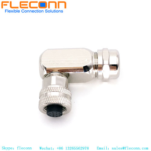 M12 A-Coded 12 Pin Female Right Angle Connector Pinout M12 A-Coded 12 Pin Female Right Angle Connector Pinout