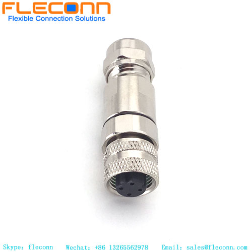 M12 D-code 4 Position Female Connector With Shielding Housing M12 D-code 4 Position Female Connector With Shielding Housing