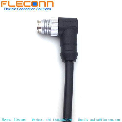 90 Degree Right Angled M12 X Coded 8 Pin Male To RJ45 Industrial Ethernet Cable