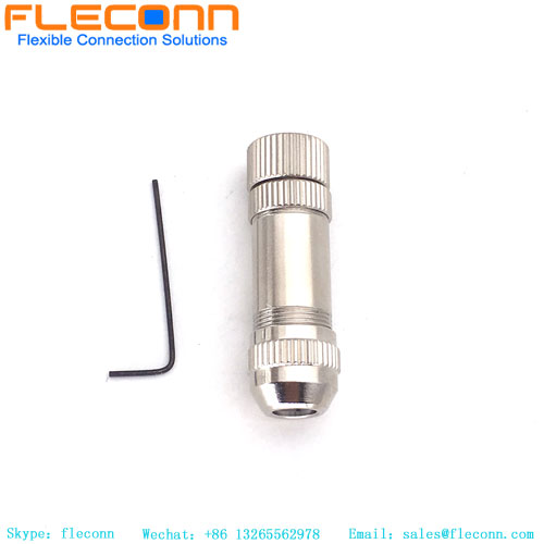 M8 3 Pin Female Shield Metal Assembly Connector