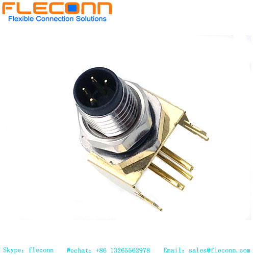 M8 4 Pin Male Rear Mounting Panel Connector M8 4 Pin Male Rear Mounting Panel Connector