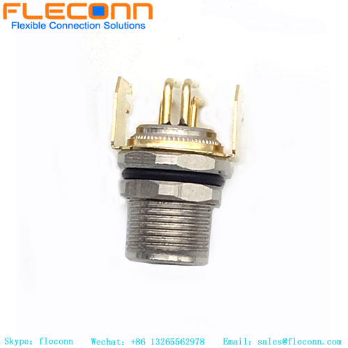 M8 90 Degree Waterproof Shielded Connector, Panel Mount Receptacle 3 4 5 6 8 Pin Male M8 90 Degree Waterproof Shielded Connector, Panel Mount Receptacle 3 4 5 6 8 Pin Male