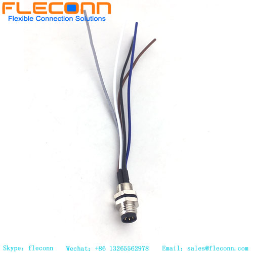 M8 5 Pole Male Panel Mount With Wires M8 5 Pole Male Panel Mount With Wires