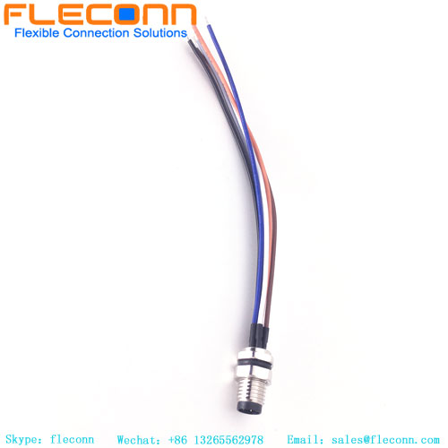 Waterproof IP67 M8 3 4 5 6 8 Pins Male and Female Rear Panel Mount Connector Receptacle Cable