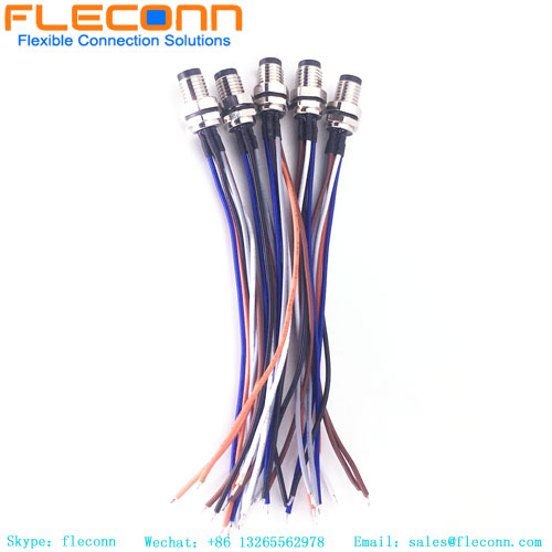 Waterproof IP67 M8 3 4 5 6 8 Pins Male and Female Rear Panel Mount Connector Receptacle Cable