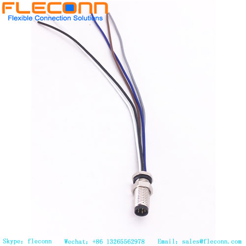 Customized M8 5pin panel connector with cable Customized M8 5pin panel connector with cable