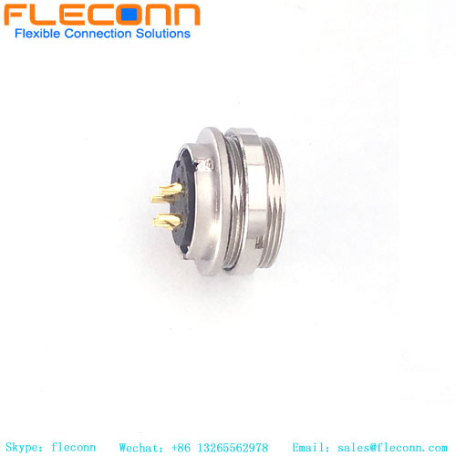 M16 4 Pole Female IP67 Waterproof Mount Connector