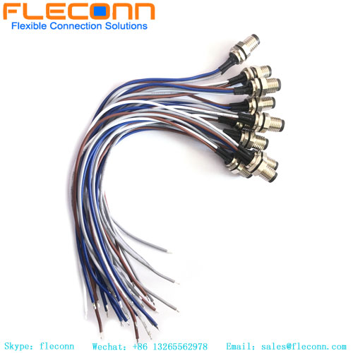 M8 4 Pin Panel Mount Connector, Rear Lock Solder Wire with Cable M8 4 Pin Panel Mount Connector, Rear Lock Solder Wire with Cable
