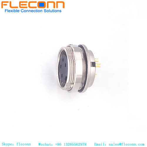M16 4 Pole Female IP67 Waterproof Mount Connector
