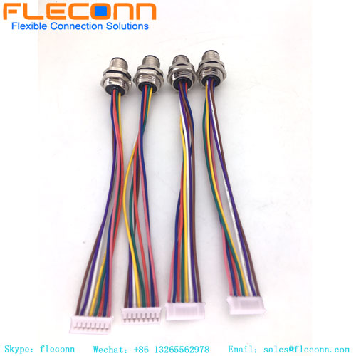 M12 code Ip67 waterproof connector 5 pin cable male wire circular a code plastic panel mount connector