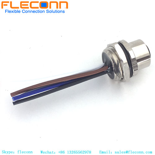 IP67 Waterproof M12 A Coded Electrical Cirlular Connector 4 Pin Female Cordset Shielded molded sensor cable