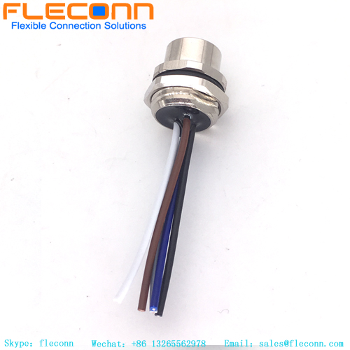 IP67 Waterproof M12 A Coded Electrical Cirlular Connector 4 Pin Female Cordset Shielded molded sensor cable