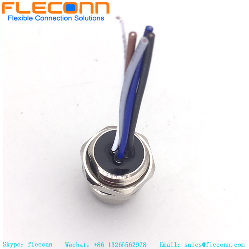 IP67 Waterproof M12 A Coded Electrical Cirlular Connector 4 Pin Female Cordset Shielded molded sensor cable