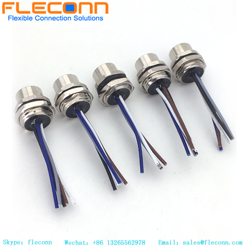 IP67 Waterproof M12 A Coded Electrical Cirlular Connector 4 Pin Female Cordset Shielded molded sensor cable
