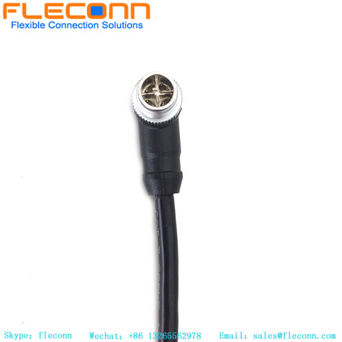 M12 X-code Male Right Angle Ethernet Cable
