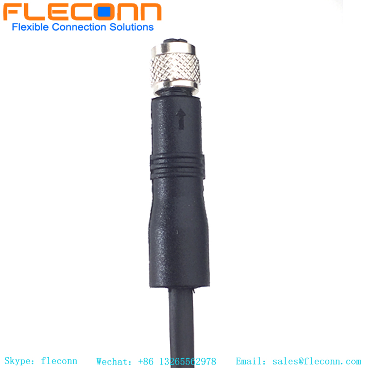 IP68 Waterproof Female M5 2 3 4 Pin Sensor Cable, Molded Cable Assemblies