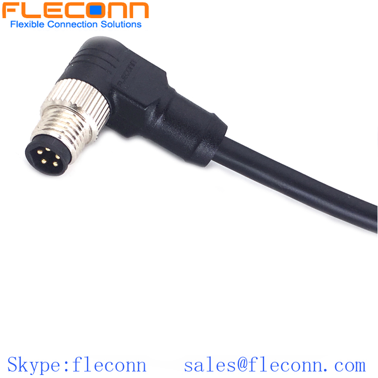 IP67 IP68 Waterproof Rating M8 Connector Cable, Right Angle Molded Cordset