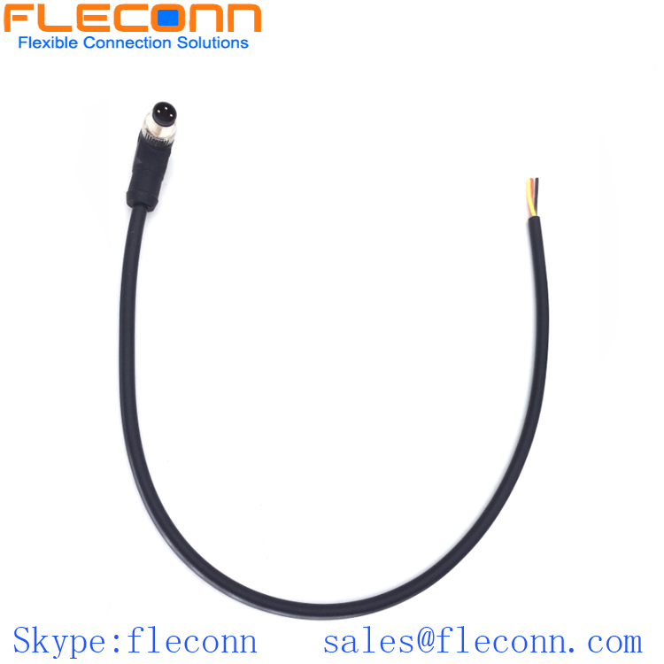 M8 3Pin Male 90 Degree Angle Single Ended Cable Cordset