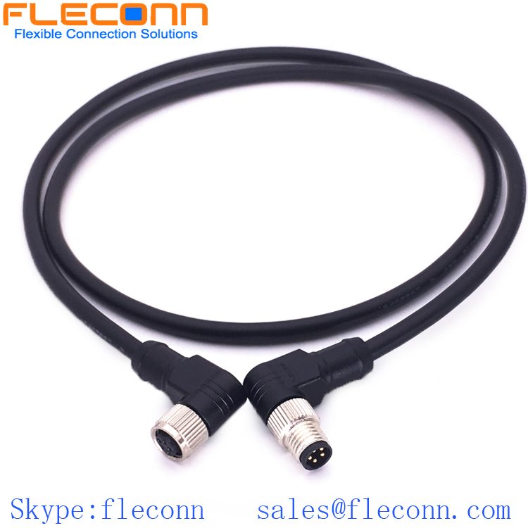 IP67 IP68 Waterproof Rating M8 Connector Cable, Right Angle Molded Cordset