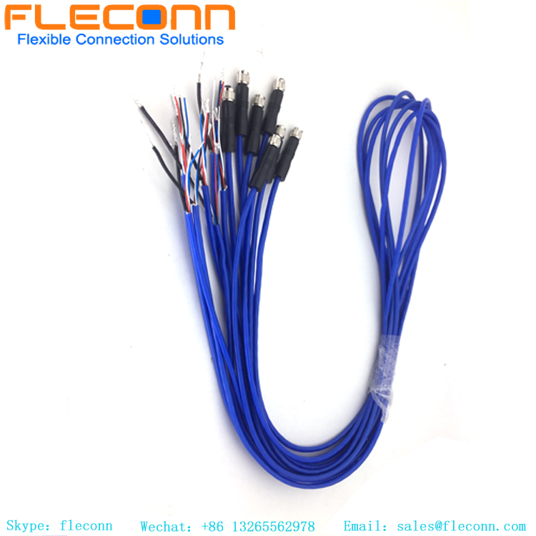 M5 Female Cable, 4 Positions, 26AWGx4C PVC Jacket Cable