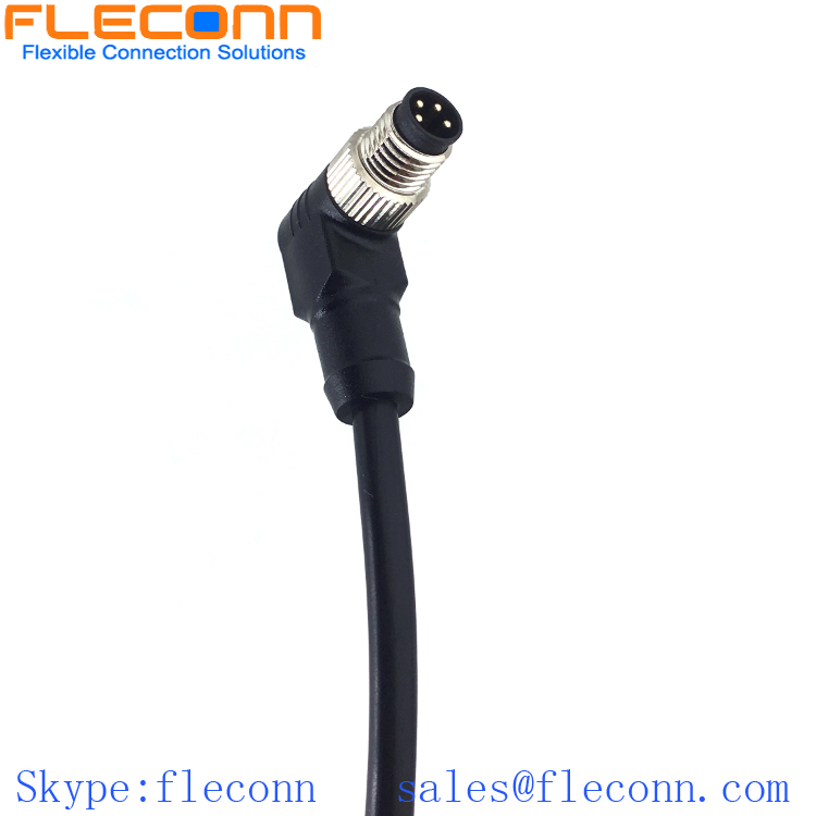 IP67 Waterproof M8 Right Angle Connector Cable 3 4 5 6 8 Pin Available