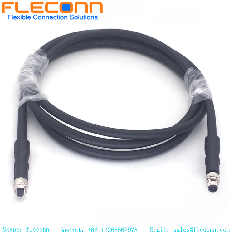 M5 4 Pin Male to Female Cable, IP67 IP68 Protection Rating M5 4 Pin Male to Female Cable, IP67 IP68 Protection Rating