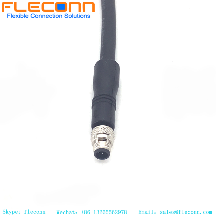 M5 Circular Connector Cable with 2 3 4 pin male plug for Miniature Sensor market and industrial automation applications