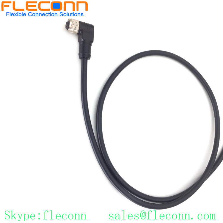 M8 5 Pole Female Cable, Right Angle, B-coding, TPU Moulded Connector Cable