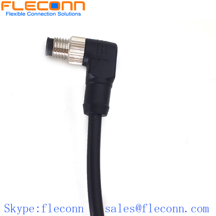 IP67 Waterproof M8 Right Angle Connector Cable 3 4 5 6 8 Pin Available