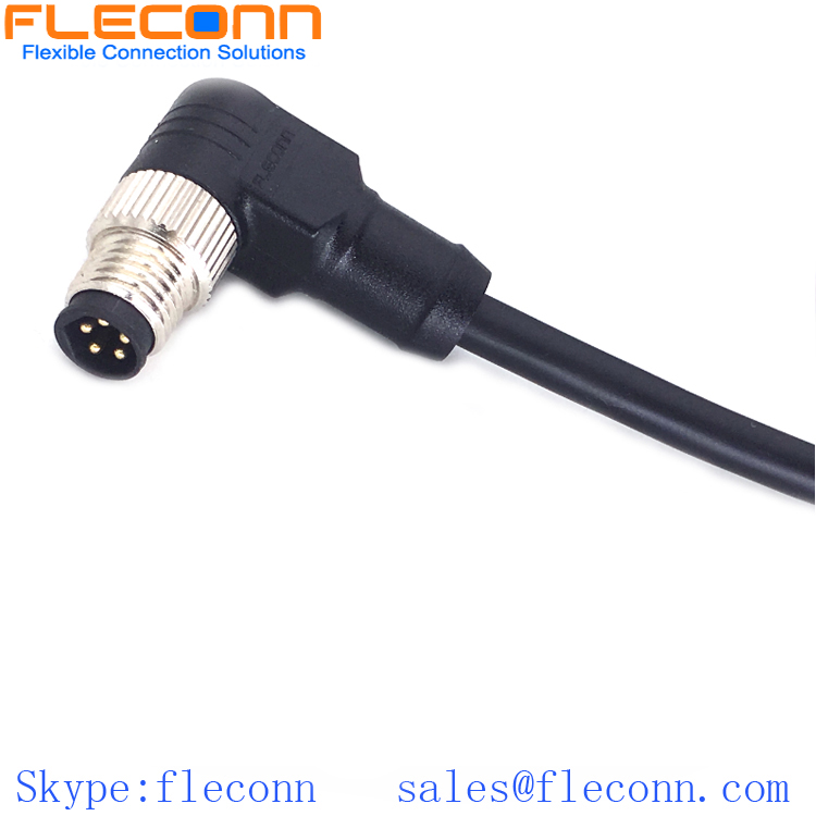 M8 6 Pin 6-Position 90 Degree Right Angle Male Connector Cable