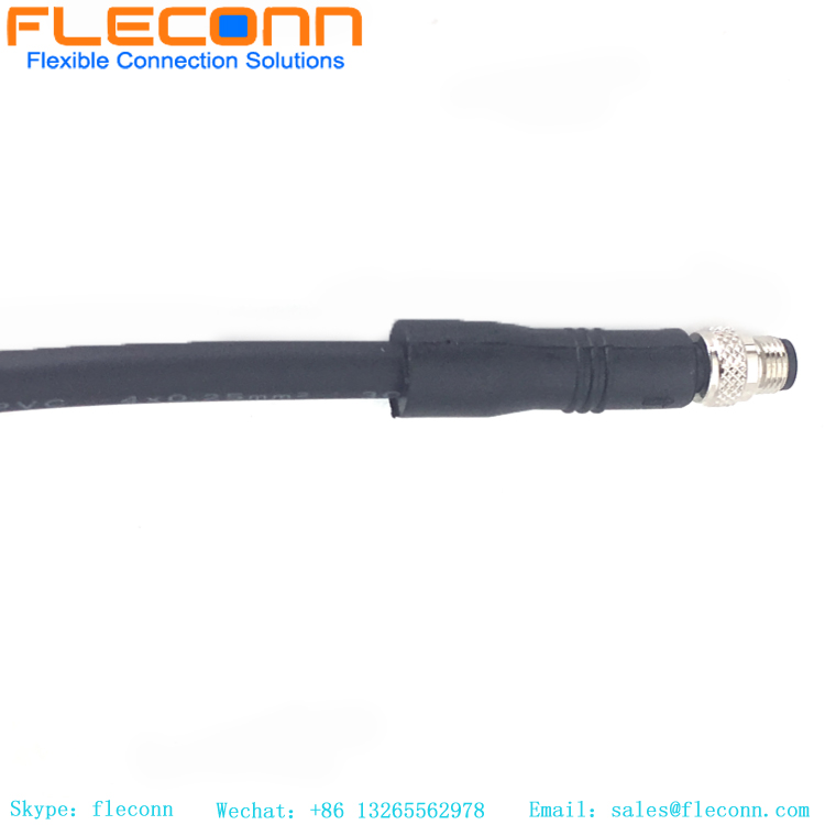 M5 2 3 4 Pin Straight Male Connector to Unterminated Sensor Cable