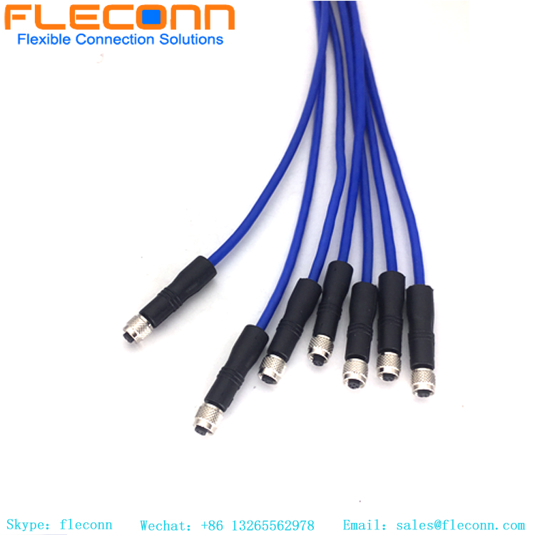 M5 Female Cable, 4 Positions, 26AWGx4C PVC Jacket Cable M5 Female Cable, 4 Positions, 26AWGx4C PVC Jacket Cable