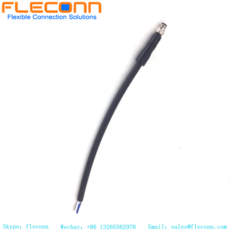 M5 sensor cable with 2 pin 3 contacts 4 pole male connector IP67 protection for automation technology M5 sensor cable with 2 pin 3 contacts 4 pole male connector IP67 protection for automation technology