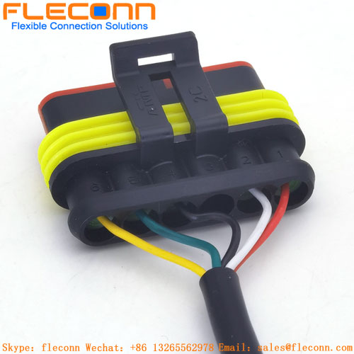 Amp Super-Seal 1.5 Series 6 Pin 281934-4 Auto Wire Harnesses Waterproof Cables Te Connector Amp Super-Seal 1.5 Series 6 Pin 281934-4 Auto Wire Harnesses Waterproof Cables Te Connector