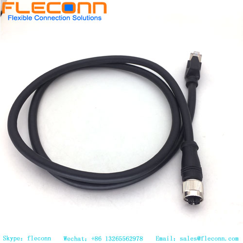 M12 X Coded 8 Pin Female Connector Cable